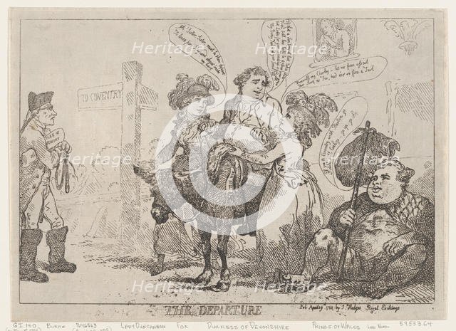 The Departure, April 29, 1784., April 29, 1784. Creator: Thomas Rowlandson.