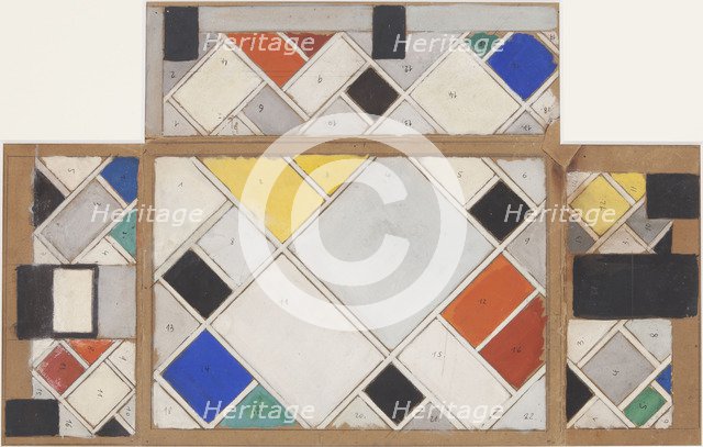 Design for ceiling and walls of Café Aubette in Strasbourg , 1926-1927.