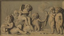 Amorini at play (one of a pair), 1770-90. Creator: Unknown.