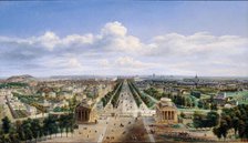 View of Paris, taken from the Arc de Triomphe de l'Étoile, 1843. Creator: Auguste Cadolle.