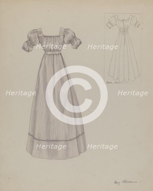 Dress, c. 1937. Creator: Mary E Humes.