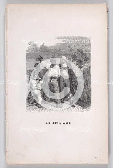 The Fifth of May from The Complete Works of Béranger, 1836.. Creators: Auguste Raffet, Louis-Henri Brevière, Cesar-Auguste Hebert.