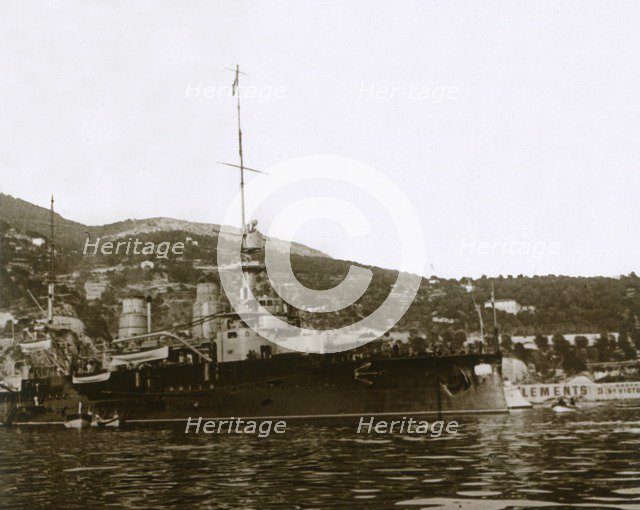 Battleship at Villefranche, France, c1914-c1918. Artist: Unknown.