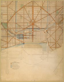 Plate 111 from The Plan of Chicago, 1909: Chicago. Plan of the Center of the City, Showing the... Creator: Daniel Burnham.