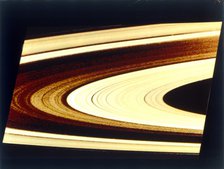 Saturn's rings, range 717,000 km, seen from Voyager 1 spacecraft. Creator: NASA.