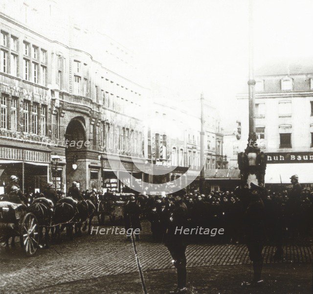 Belgian troops, Aachen, Germany, c1914-c1918. Artist: Unknown.