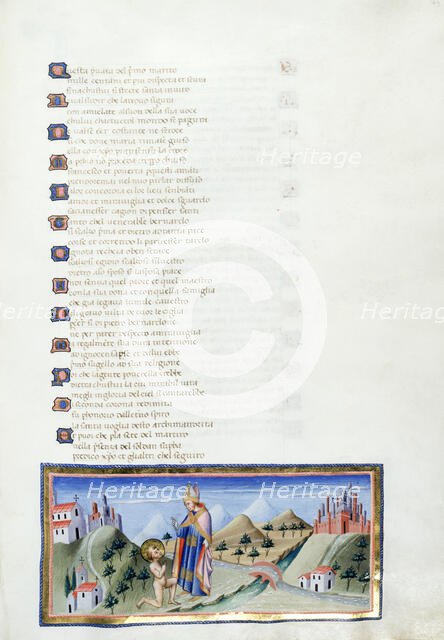 The renunciation of Francis before a bishop, 1444-c1450. Creator: Giovanni di Paolo.