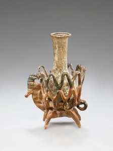 Bottle Mounted on a Quadruped, bottle 1st century; base 6th century. Creator: Unknown.