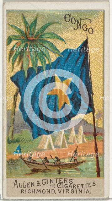 Congo, from Flags of All Nations, Series 2 (N10) for Allen & Ginter Cigarettes Brands, 1890., Creator: Allen & Ginter.