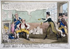 'Johnny Bull and his forged notes!!!', 1819.                     Artist: George Cruikshank
