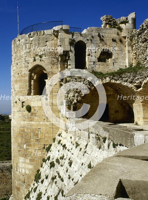 View of one of the turrets, Krak des Chevaliers, 2001.  Creator: LTL.