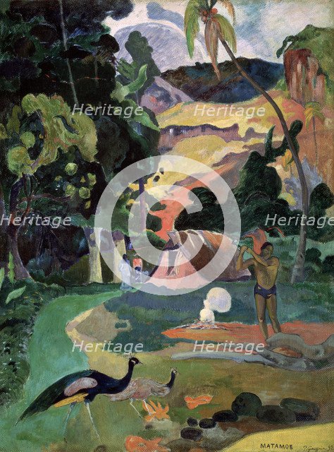 'Matamoe (Death. Landscape with Peacocks)', 1892. Artist: Paul Gauguin