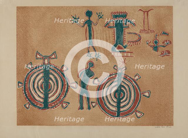 Petroglyph Design, 1935/1942. Creator: Lala Eve Rivol.