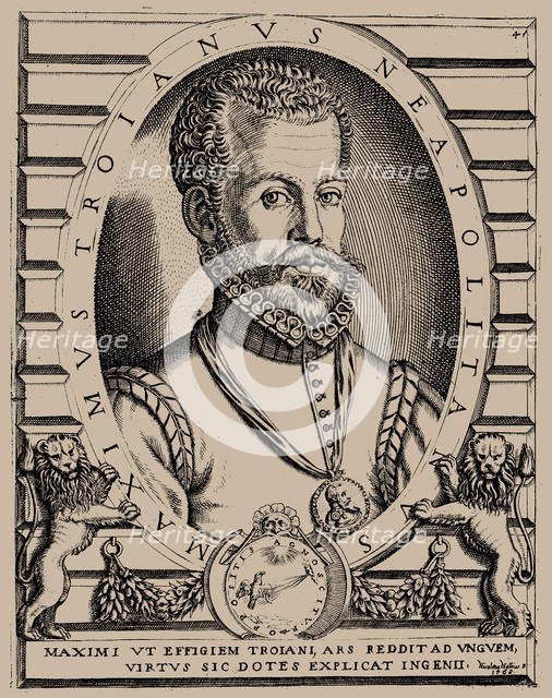 Portrait of the Composer Massimo Troiano, 1568. Creator: Nelli (Nellius), Niccolò (Nicolaus) (active 1545-1575).