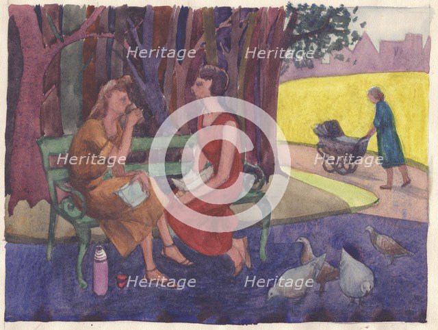 'An Incident in the Park', 1952. Creator: Shirley Markham.