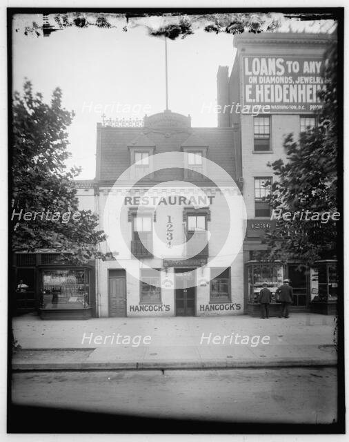 Restaurant: Hancock's, Established 1840, between 1910 and 1920. Creator: Harris & Ewing.