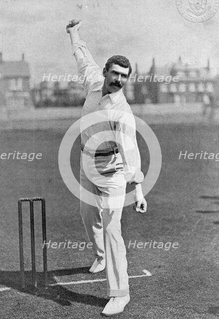 Portrait of the cricketer Tom Richardson, 1896. Creator: Hawkins & Co.