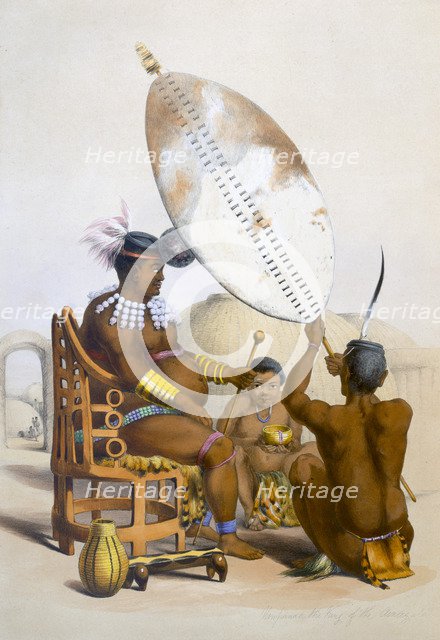 Umpanda the King of the Amazulu, 1849. Artist: George French Angas