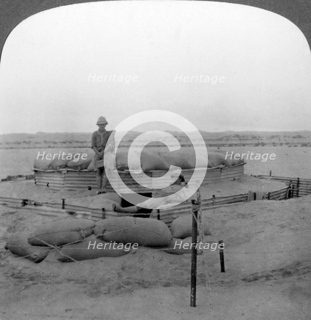 A unique sand blockhouse, South-West Africa, World War I, c1915. Artist: Realistic Travels Publishers