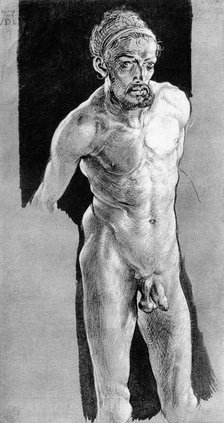 'Self Portrait in the Nude', c1507, (1936). Artist: Albrecht Dürer