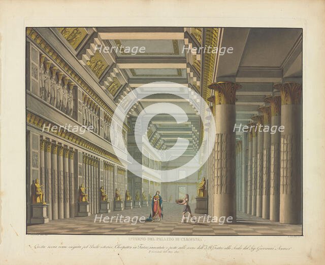 Set design for the ballet "Cleopatra in Tarso" by Jean-Pierre Aumer, at Teatro alla Scala, 1821, 182 Creator: Sanquirico, Alessandro (1777-1849).