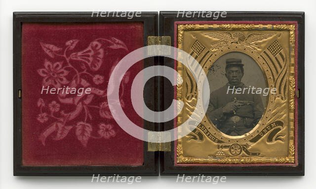 Tintype of an African-American Civil War soldier, 1861 - 1865. Creator: Unknown.
