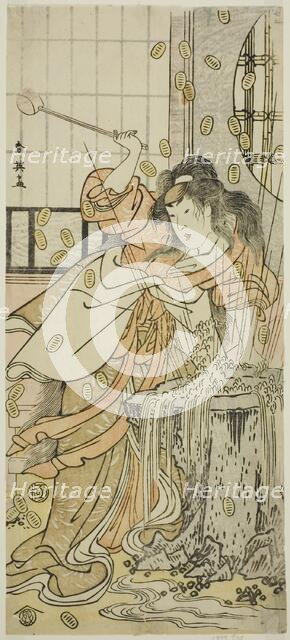 The Actor Segawa Kikunojo III as the Dragon Maiden Disguised as Osaku in the Play..., c. 1790. Creator: Katsukawa Shun'ei.