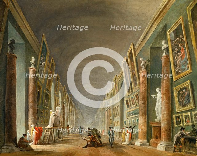 The Grand Galery of the Louvre. Artist: Robert, Hubert (1733-1808)