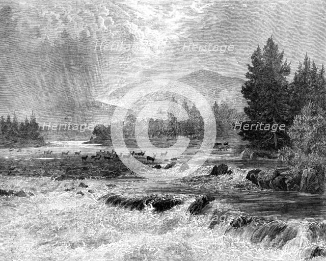 "Passing Showers - Forest of Glentanner, Aberdeenshire," by E. A. Waterlow, 1873. Creator: Unknown.