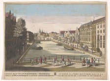 View of the Kloveniersburgwal and the Waag on the Nieuwmarkt in Amsterdam, 1700-1799. Creator: Unknown.