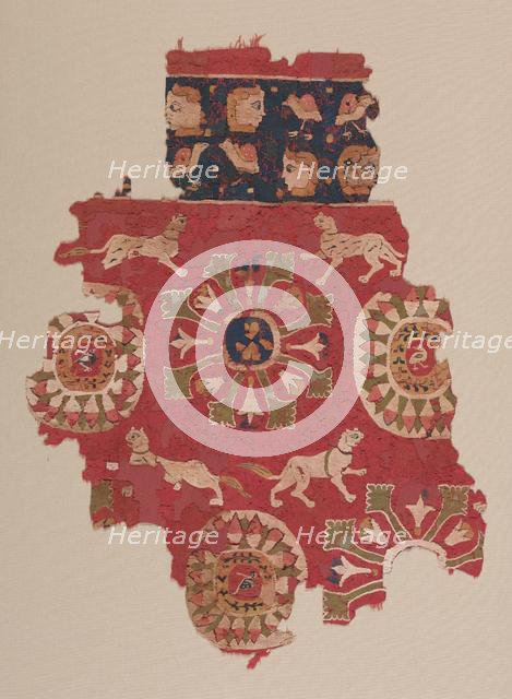 Curtain Fragment with Panthers, 500s. Creator: Unknown.