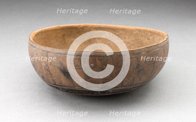 Bowl with Incised and Painted Textile-Like Motifs, 15th/16th century. Creator: Unknown.