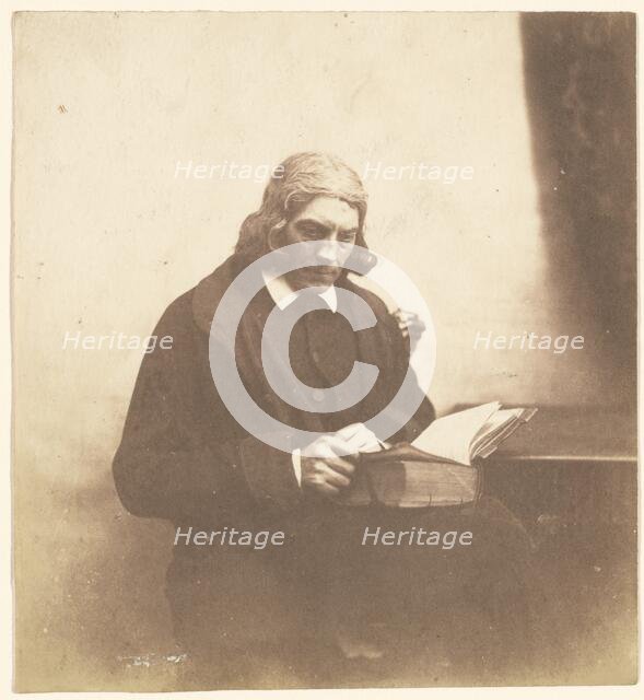 Portrait of a Clergyman with a Book, about 1852-1856. Creator: Roger Fenton.