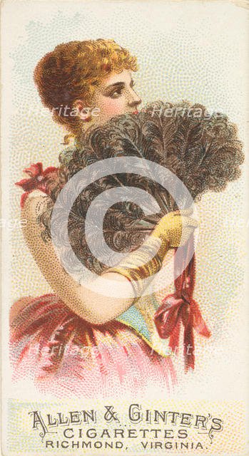 Plate 6, from the Fans of the Period series (N7) for Allen & Ginter Cigarettes Brands, 1889. Creator: Allen & Ginter.