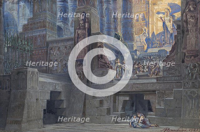 Set design for the Opera Aida by Giuseppe Verdi, 1923. Creator: Parravicini, Angelo (1868-1925).