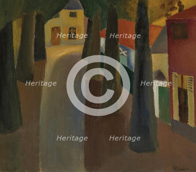 L'allée du château à Bachte-Maria-Leerne, 1923. Creator: Van den Berghe, Frits (1883-1939).