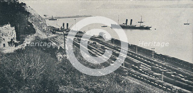 'Fishguard Harbour', 1910. Artist: Great Western Railway Co.