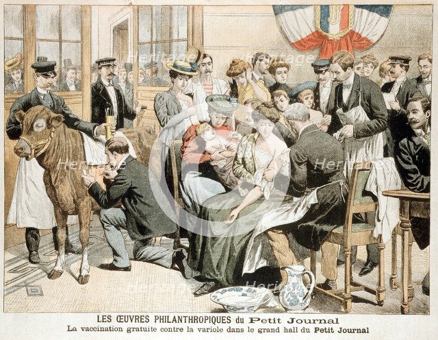 Free Smallpox vaccination clinic on premises of French newspaper, Paris. Artist: Unknown