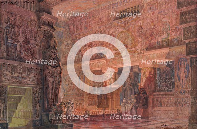 Set design for the Opera Aida by Giuseppe Verdi, 1923. Creator: Parravicini, Angelo (1868-1925).