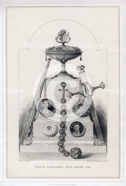 Relics associated with Henry VIII, (19th century).Artist: R Anderson
