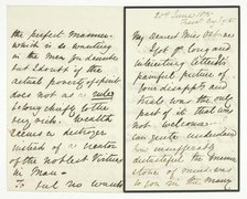 Autograph Letter, 20 June 1875. Creator: Julia Margaret Cameron.