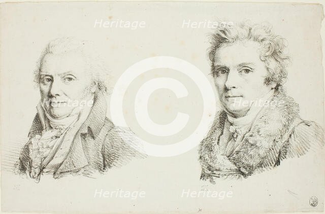 Self-Portrait in a Dark Cloth Coat and Self-Portrait in a Fur-Collared Coat, c. 1817. Creators: Jean Antoine Laurent, Charles-Philibert de Lasteyrie.