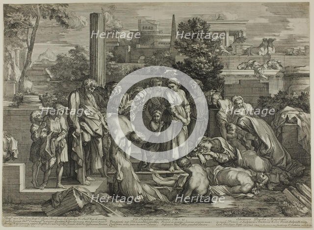 To Bury the Dead, from The Works of Mercy, 1656–57. Creator: Sébastien Bourdon.