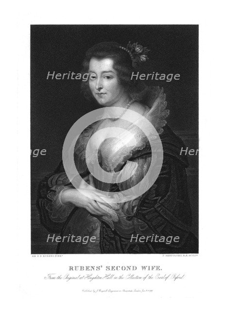 'Rubens' Second Wife', (mid-late 18th century). Creator: Francesco Bartolozzi.