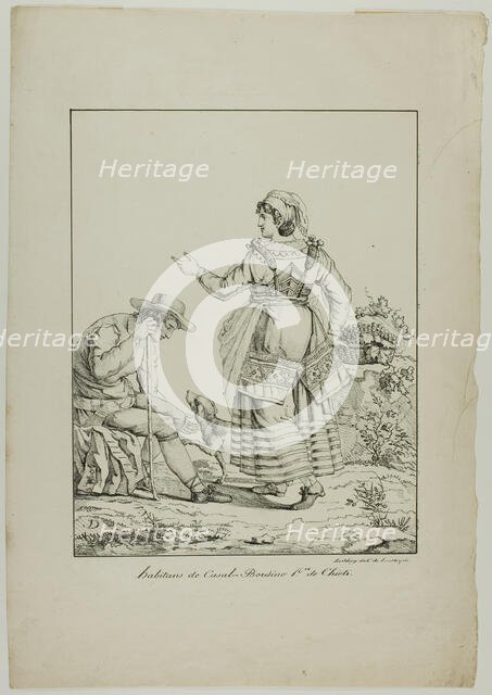 Natives of Casal-Bordino, 1817. Creator: Monogrammist DA.