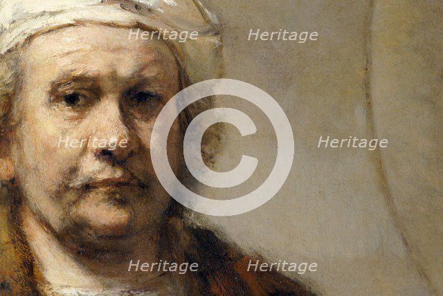 Detail of a self-portrait of Dutch painter Rembrandt van Rijn, c1665. Artist: Rembrandt Harmensz van Rijn.