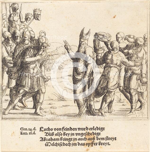 Melchizedek with Bread and Wine, 1547. Creator: Augustin Hirschvogel.