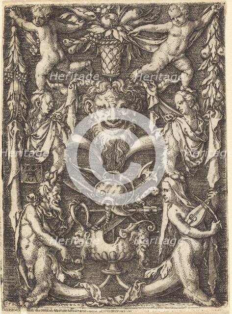 Ornament with Mask, 1550. Creator: Heinrich Aldegrever.