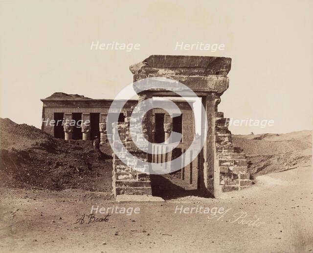 Temple at Dandara, between 1860 and 1903. Creator: Antonio Beato.
