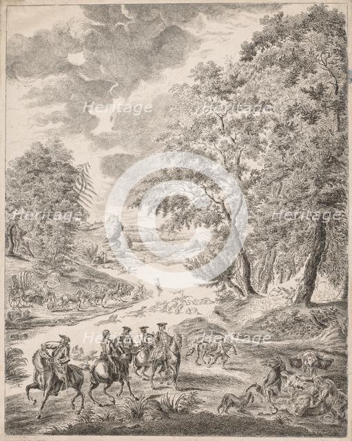 The Deer Hunt. Creator: Augustin de Saint-Aubin (French, 1736-1807).